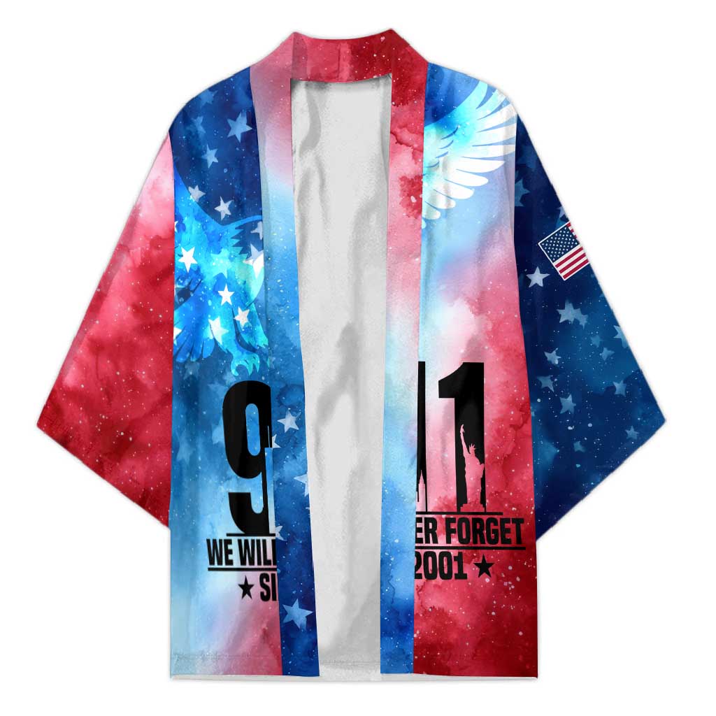Patriotic 911 Memorial Patriot Day Kimono American Flag and Bald Eagle - Wonder Print Shop