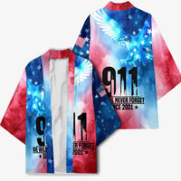 Patriotic 911 Memorial Patriot Day Kimono American Flag and Bald Eagle - Wonder Print Shop