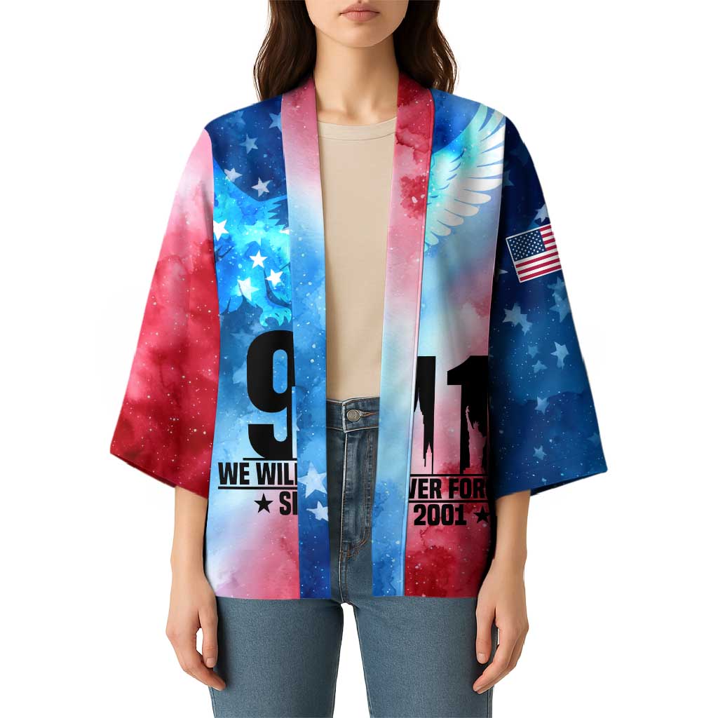 Patriotic 911 Memorial Patriot Day Kimono American Flag and Bald Eagle - Wonder Print Shop