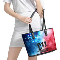 Patriotic 911 Memorial Patriot Day Leather Tote Bag American Flag and Bald Eagle - Wonder Print Shop