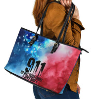 Patriotic 911 Memorial Patriot Day Leather Tote Bag American Flag and Bald Eagle - Wonder Print Shop