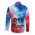 Patriotic 911 Memorial Patriot Day Long Sleeve Button Shirt American Flag and Bald Eagle - Wonder Print Shop
