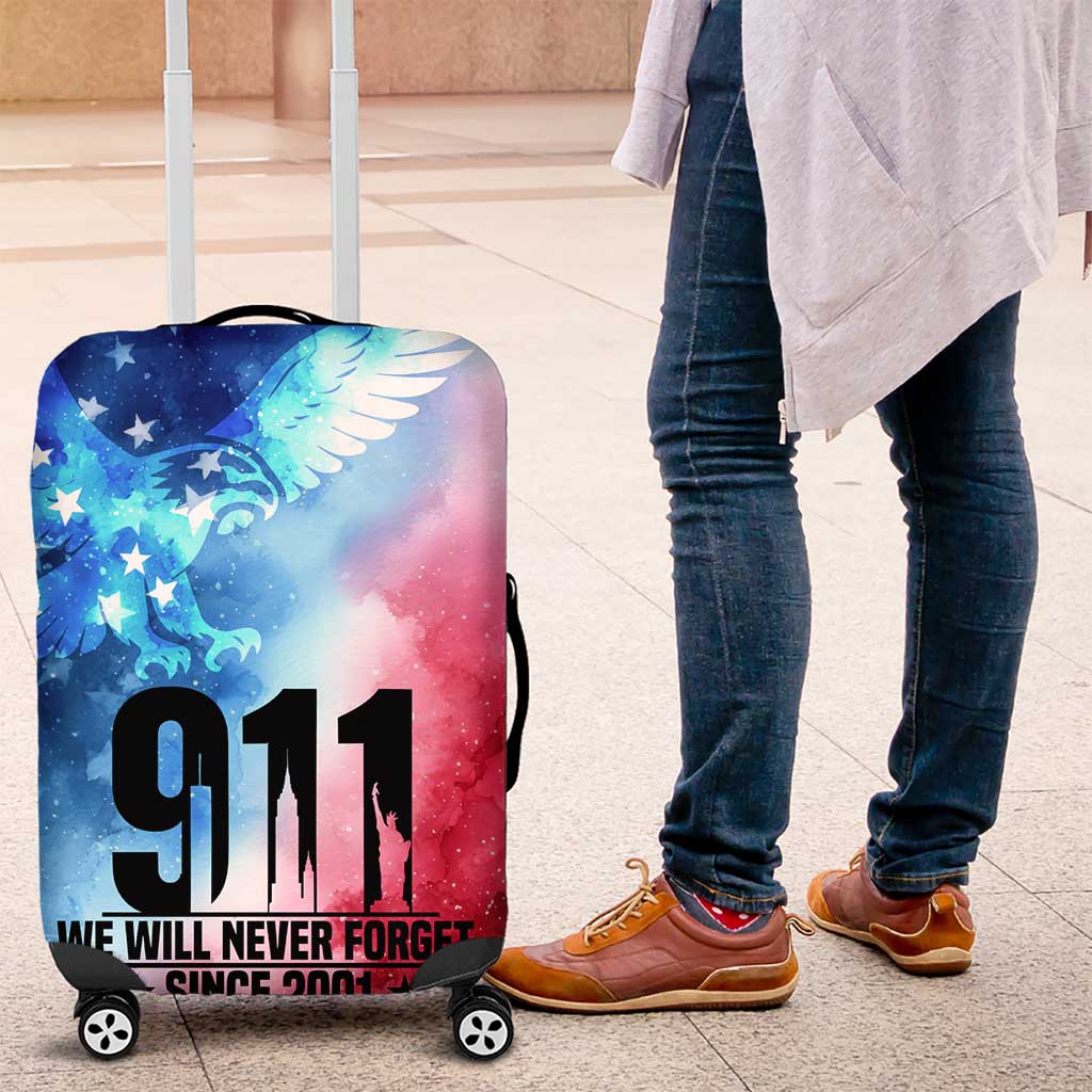 Patriotic 911 Memorial Patriot Day Luggage Cover American Flag and Bald Eagle - Wonder Print Shop