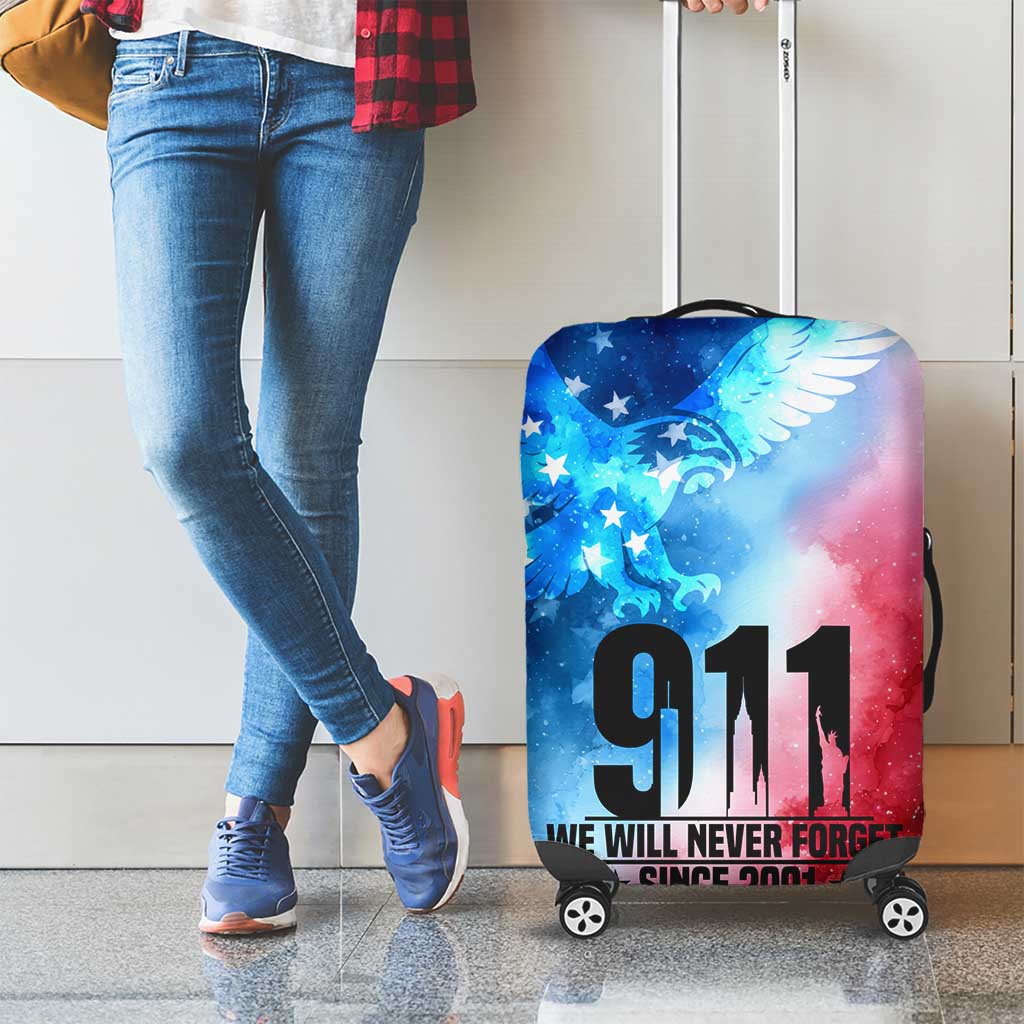 Patriotic 911 Memorial Patriot Day Luggage Cover American Flag and Bald Eagle - Wonder Print Shop