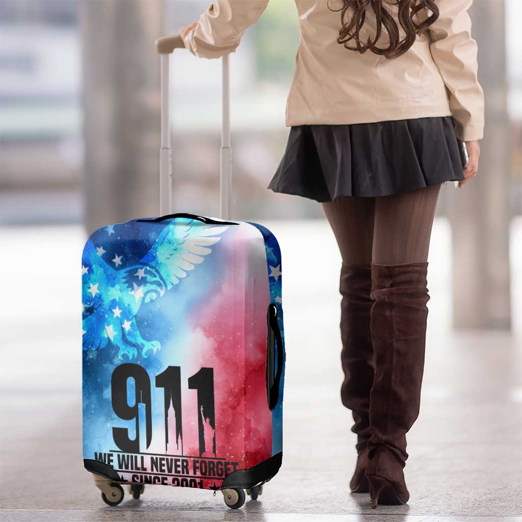 Patriotic 911 Memorial Patriot Day Luggage Cover American Flag and Bald Eagle - Wonder Print Shop