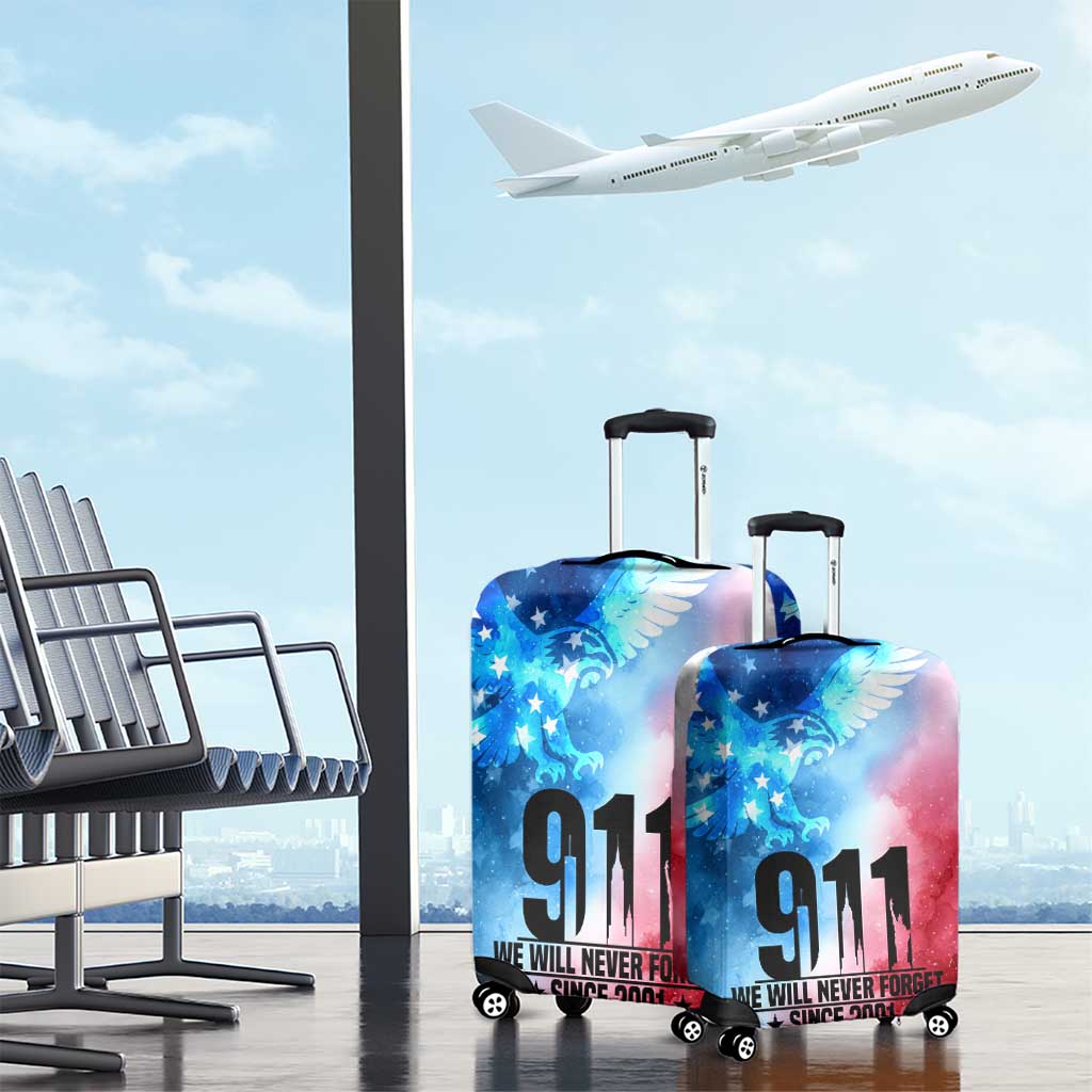 Patriotic 911 Memorial Patriot Day Luggage Cover American Flag and Bald Eagle - Wonder Print Shop