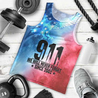 Patriotic 911 Memorial Patriot Day Men Tank Top American Flag and Bald Eagle - Wonder Print Shop
