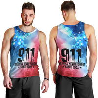 Patriotic 911 Memorial Patriot Day Men Tank Top American Flag and Bald Eagle - Wonder Print Shop