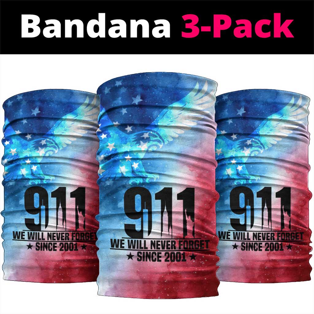 Patriotic 911 Memorial Patriot Day Neck Gaiter American Flag and Bald Eagle TS04