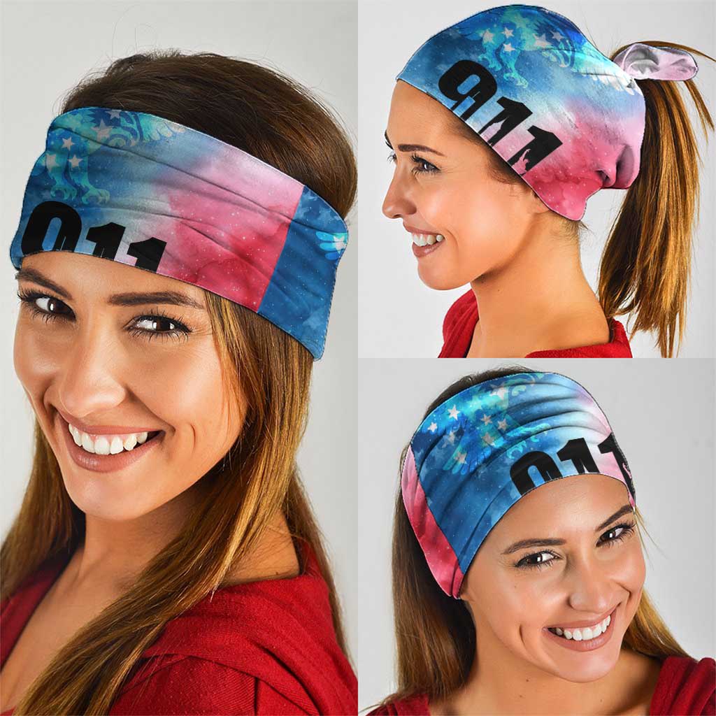 Patriotic 911 Memorial Patriot Day Neck Gaiter American Flag and Bald Eagle TS04