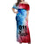 Patriotic 911 Memorial Patriot Day Off Shoulder Maxi Dress American Flag and Bald Eagle - Wonder Print Shop