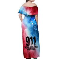 Patriotic 911 Memorial Patriot Day Off Shoulder Maxi Dress American Flag and Bald Eagle - Wonder Print Shop