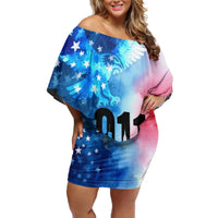 Patriotic 911 Memorial Patriot Day Off Shoulder Short Dress American Flag and Bald Eagle - Wonder Print Shop