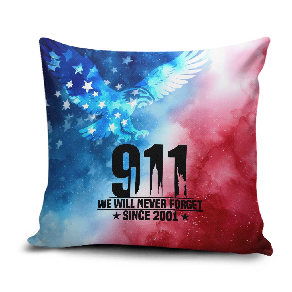 Patriotic 911 Memorial Patriot Day Pillow Cover American Flag and Bald Eagle - Wonder Print Shop