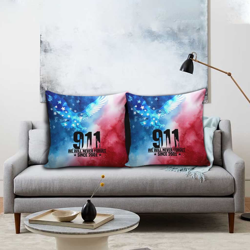 Patriotic 911 Memorial Patriot Day Pillow Cover American Flag and Bald Eagle - Wonder Print Shop