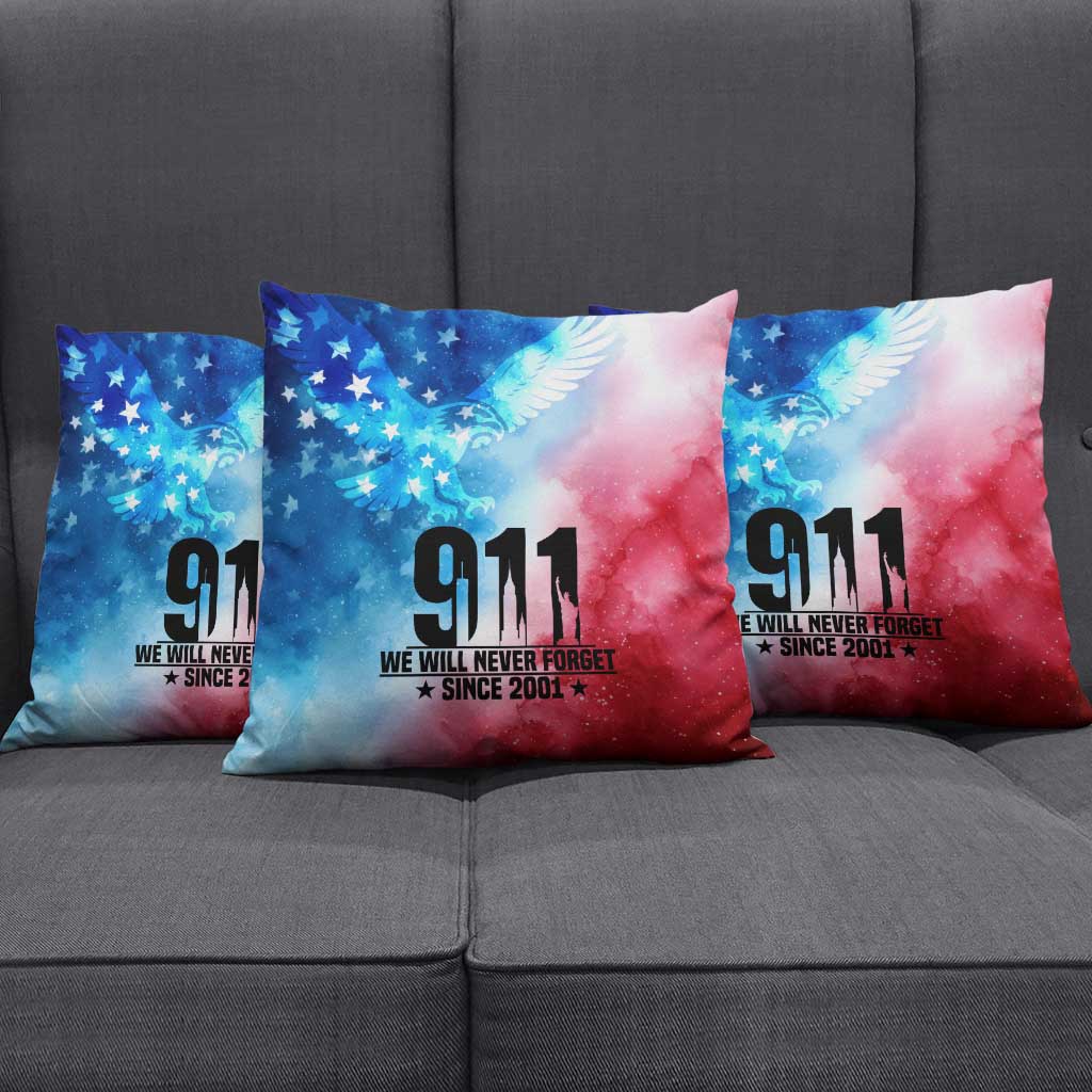 Patriotic 911 Memorial Patriot Day Pillow Cover American Flag and Bald Eagle - Wonder Print Shop