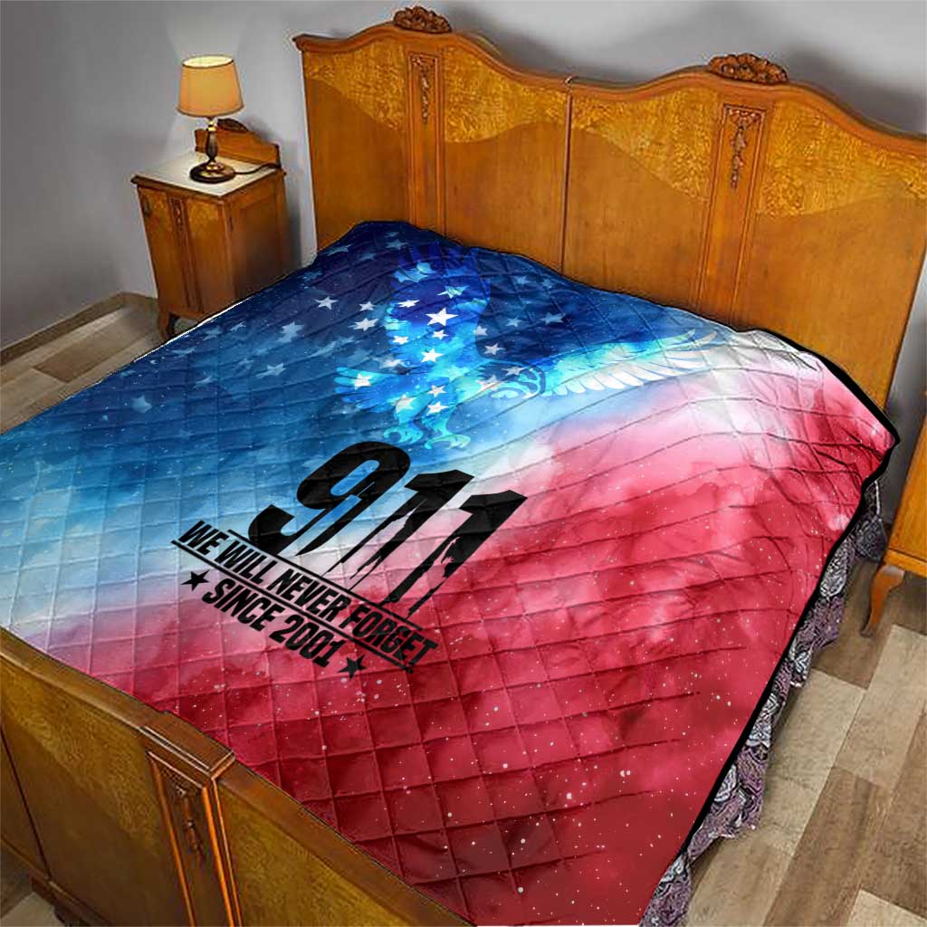 Patriotic 911 Memorial Patriot Day Quilt American Flag and Bald Eagle - Wonder Print Shop