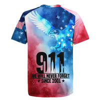 Patriotic 911 Memorial Patriot Day Rugby Jersey American Flag and Bald Eagle - Wonder Print Shop