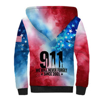 Patriotic 911 Memorial Patriot Day Sherpa Hoodie American Flag and Bald Eagle - Wonder Print Shop