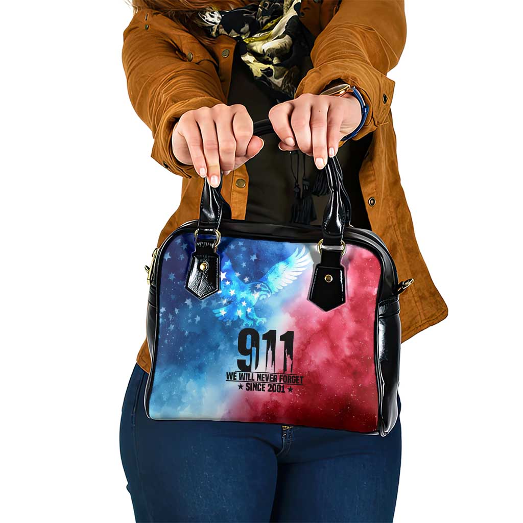 Patriotic 911 Memorial Patriot Day Shoulder Handbag American Flag and Bald Eagle - Wonder Print Shop