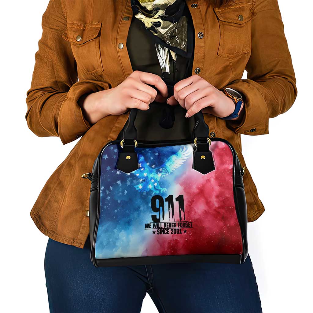 Patriotic 911 Memorial Patriot Day Shoulder Handbag American Flag and Bald Eagle - Wonder Print Shop