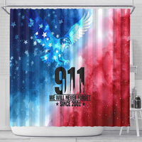 Patriotic 911 Memorial Patriot Day Shower Curtain American Flag and Bald Eagle - Wonder Print Shop