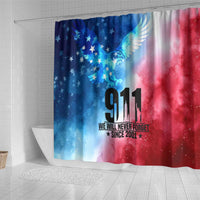 Patriotic 911 Memorial Patriot Day Shower Curtain American Flag and Bald Eagle - Wonder Print Shop