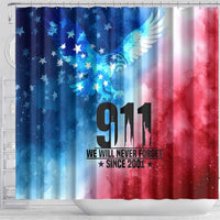 Patriotic 911 Memorial Patriot Day Shower Curtain American Flag and Bald Eagle - Wonder Print Shop