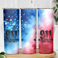 Patriotic 911 Memorial Patriot Day Skinny Tumbler American Flag and Bald Eagle - Wonder Print Shop