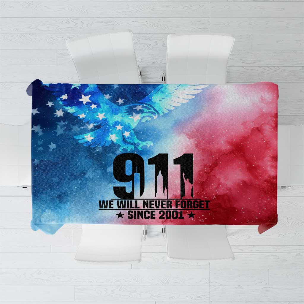 Patriotic 911 Memorial Patriot Day Tablecloth American Flag and Bald Eagle - Wonder Print Shop