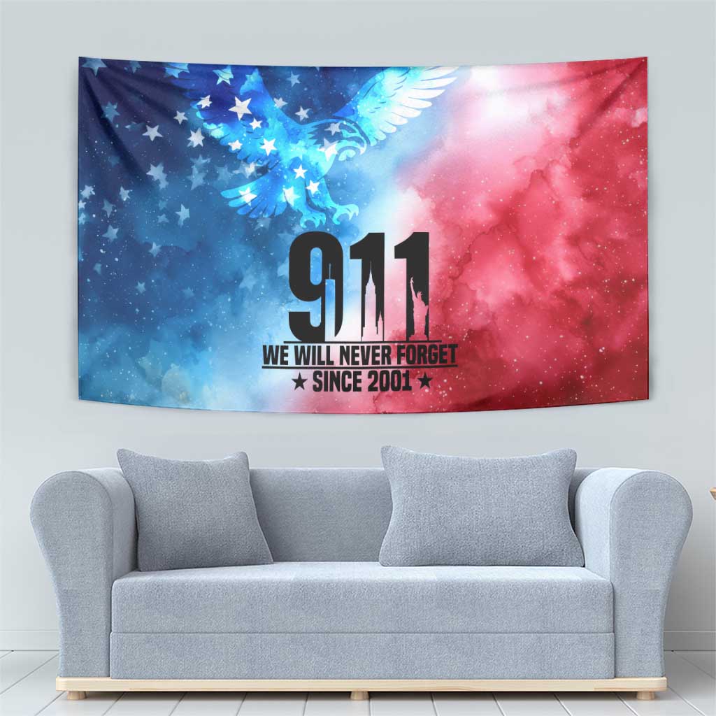 Patriotic 911 Memorial Patriot Day Tapestry American Flag and Bald Eagle - Wonder Print Shop
