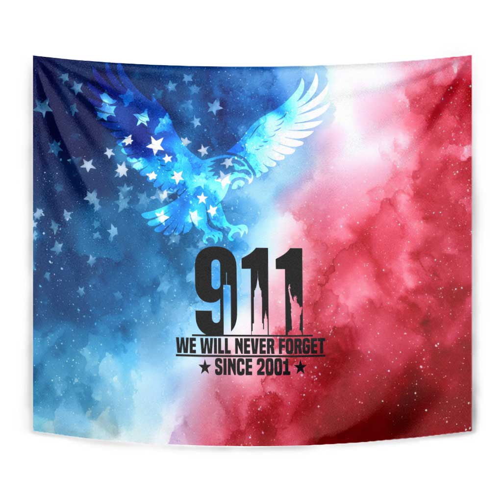 Patriotic 911 Memorial Patriot Day Tapestry American Flag and Bald Eagle - Wonder Print Shop