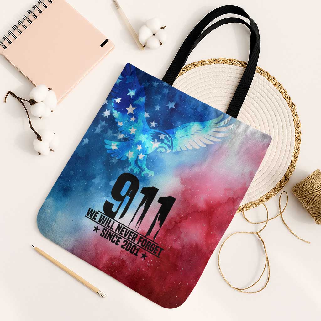 Patriotic 911 Memorial Patriot Day Tote Bag American Flag and Bald Eagle - Wonder Print Shop
