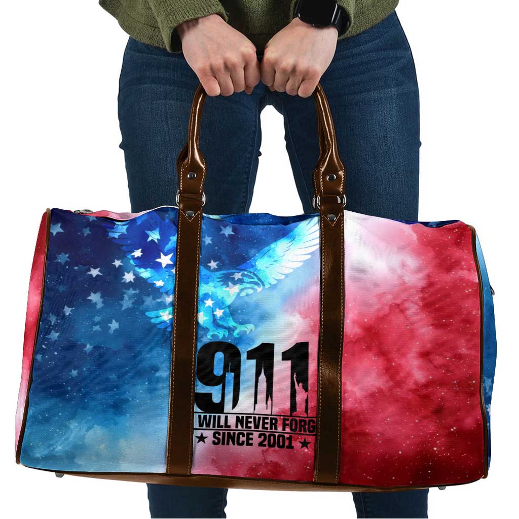 Patriotic 911 Memorial Patriot Day Travel Bag American Flag and Bald Eagle - Wonder Print Shop