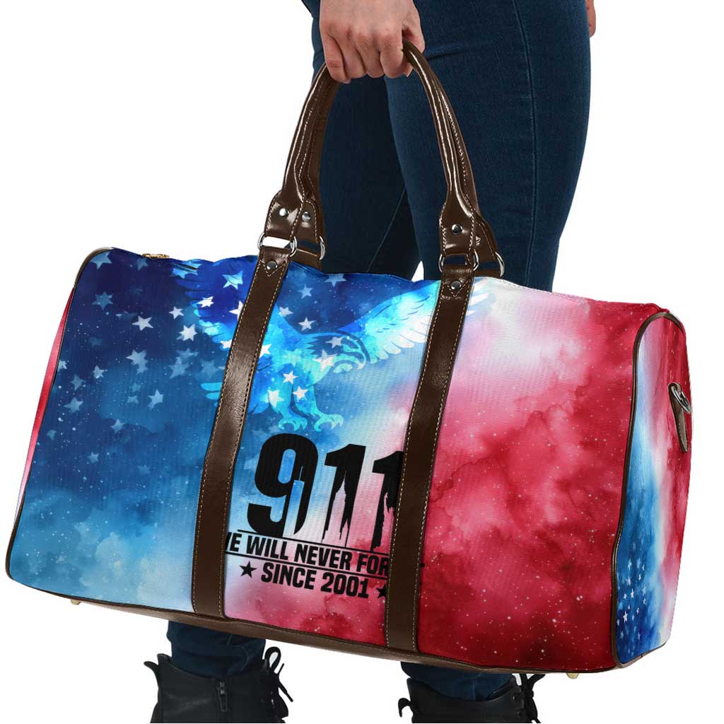 Patriotic 911 Memorial Patriot Day Travel Bag American Flag and Bald Eagle - Wonder Print Shop