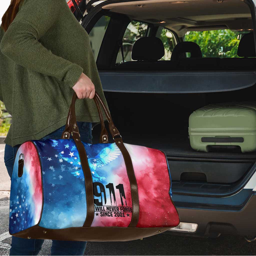 Patriotic 911 Memorial Patriot Day Travel Bag American Flag and Bald Eagle - Wonder Print Shop