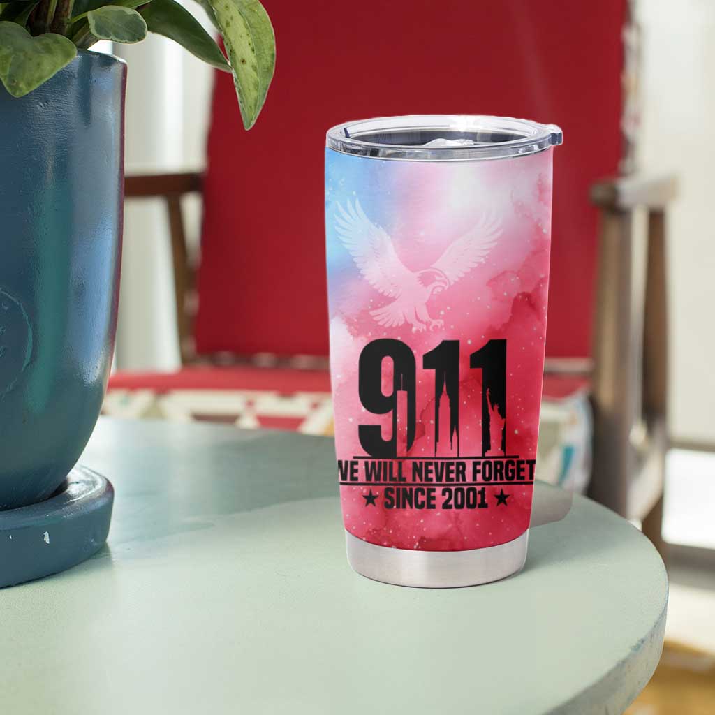 Patriotic 911 Memorial Patriot Day Tumbler Cup American Flag and Bald Eagle - Wonder Print Shop