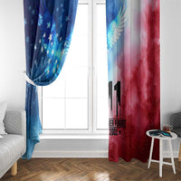 Patriotic 911 Memorial Patriot Day Window Curtain American Flag and Bald Eagle - Wonder Print Shop