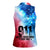 Patriotic 911 Memorial Patriot Day Women Sleeveless Polo Shirt American Flag and Bald Eagle - Wonder Print Shop