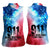 Patriotic 911 Memorial Patriot Day Women Sleeveless Polo Shirt American Flag and Bald Eagle - Wonder Print Shop