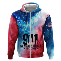 Patriotic 911 Memorial Patriot Day Zip Hoodie American Flag and Bald Eagle - Wonder Print Shop