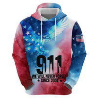 Patriotic 911 Memorial Patriot Day Zip Hoodie American Flag and Bald Eagle - Wonder Print Shop