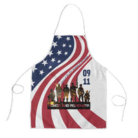 911 Memorial Apron Patriot Day American Flag and Soldier Silhouette Honor and Remember - Wonder Print Shop