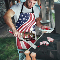 911 Memorial Apron Patriot Day American Flag and Soldier Silhouette Honor and Remember - Wonder Print Shop