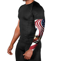 911 Memorial Arm Sleeves Patriot Day American Flag and Soldier Silhouette Honor and Remember - Wonder Print Shop