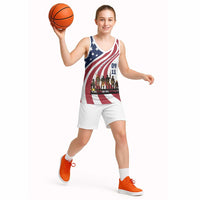 911 Memorial Basketball Jersey Patriot Day American Flag and Soldier Silhouette Honor and Remember - Wonder Print Shop