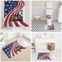 911 Memorial Bathroom Set Patriot Day American Flag and Soldier Silhouette Honor and Remember - Wonder Print Shop