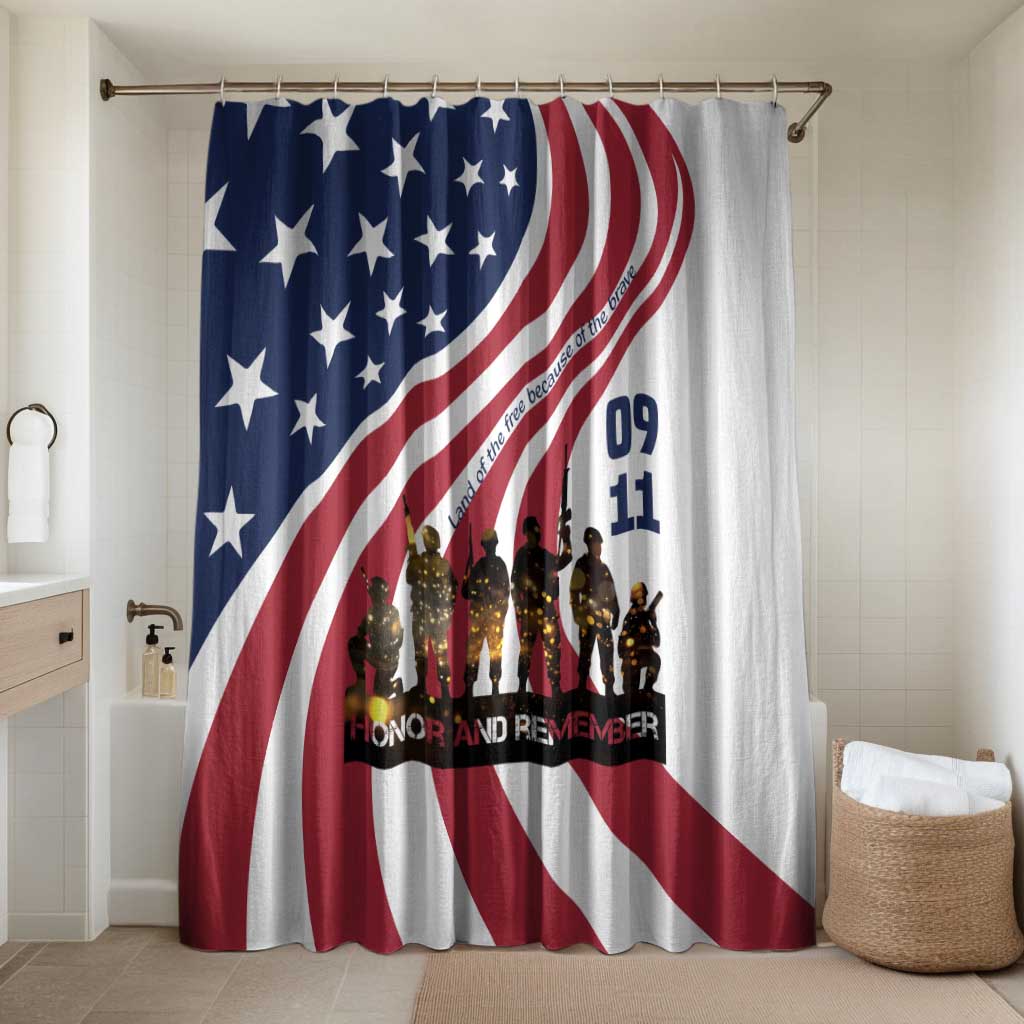 911 Memorial Bathroom Set Patriot Day American Flag and Soldier Silhouette Honor and Remember - Wonder Print Shop