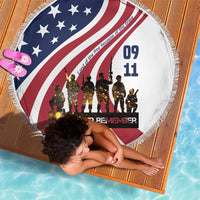 911 Memorial Beach Blanket Patriot Day American Flag and Soldier Silhouette Honor and Remember - Wonder Print Shop