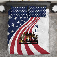 911 Memorial Bedding Set Patriot Day American Flag and Soldier Silhouette Honor and Remember - Wonder Print Shop